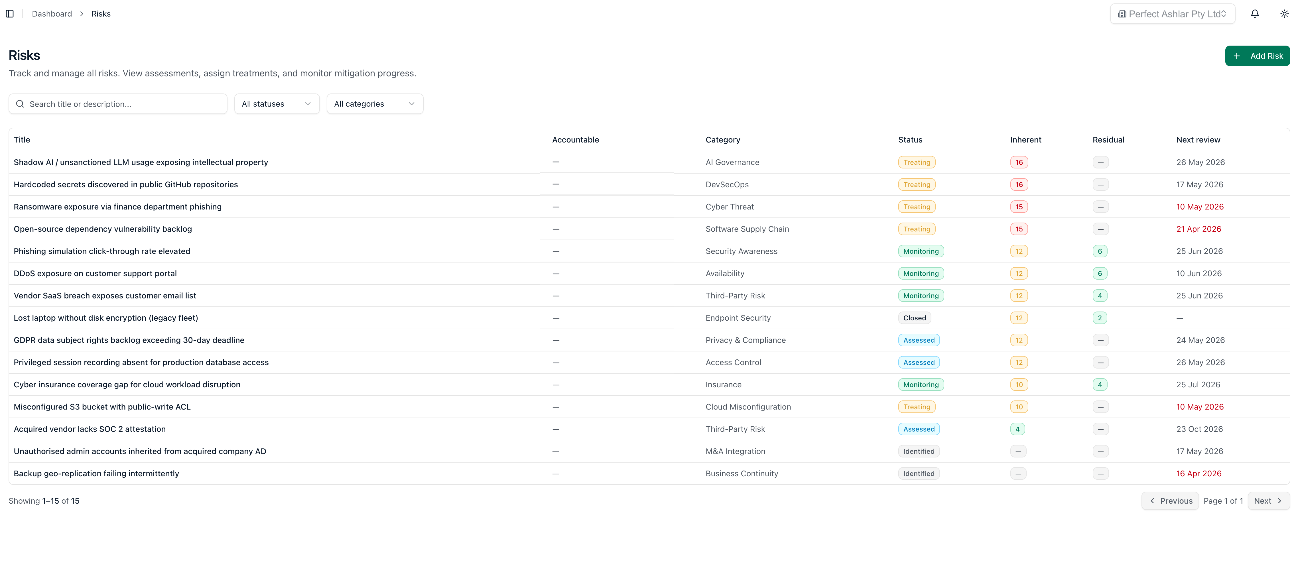Cybereen evidence library, attach board minutes, third-party assessments and incident logs once